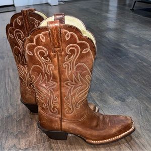 Ariat Brown Leather Combat & Moto Boots